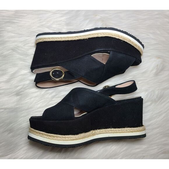 NWOB|The Shoe Box Suede Espadrille Platform Sandals, 37 - Picture 1 of 9
